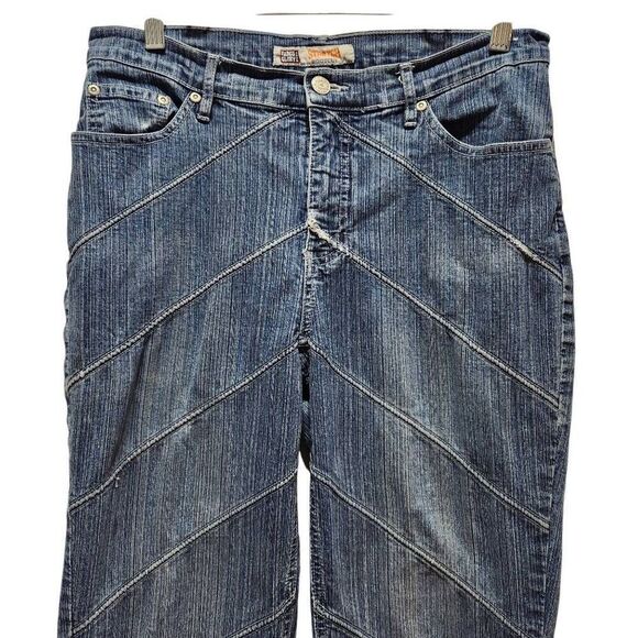 Vintage Faded Glory bootcut stretch jeans stripes size 12 - Picture 2 of 11